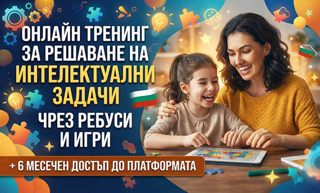 Онлайн тренинг за решаване на интелектуални задачи чрез ребуси и игри - с 6 месечен достъп до платформата от Puzelbg